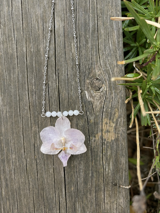 Silver Orchid Necklace