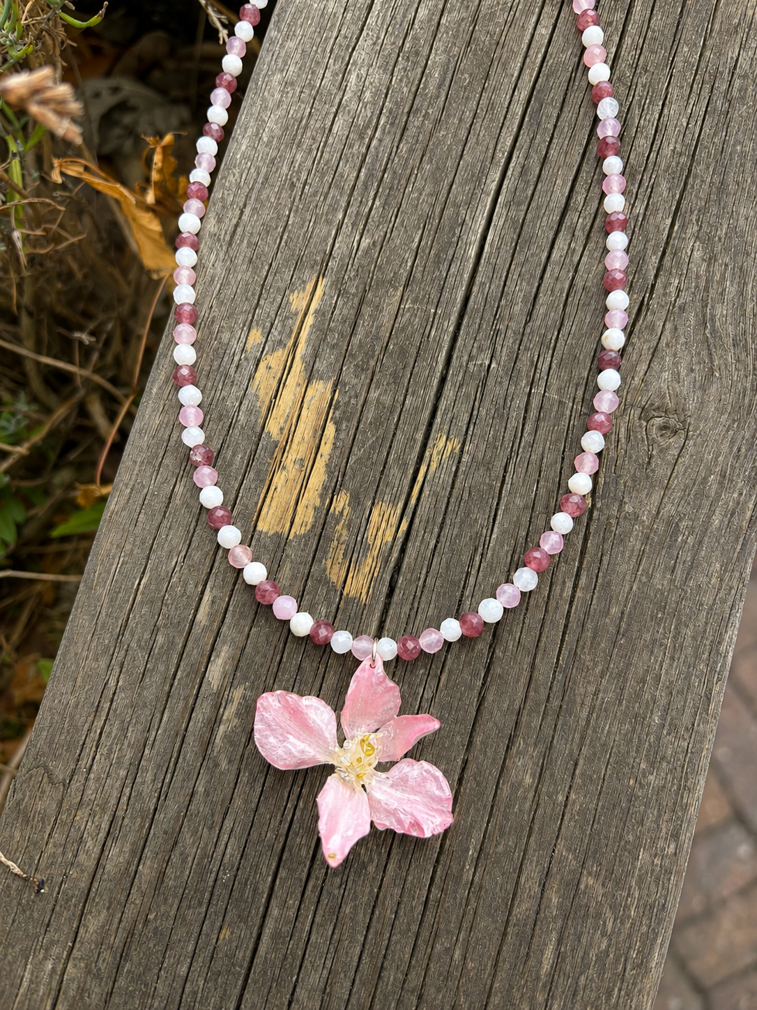 Pink Orchid Necklace