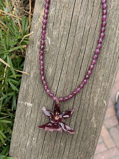 Ruby Orchid Necklace