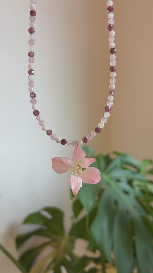 Pink Orchid Necklace