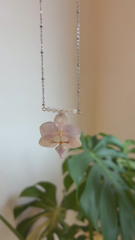 Silver Orchid Necklace