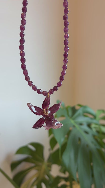 Ruby Orchid Necklace