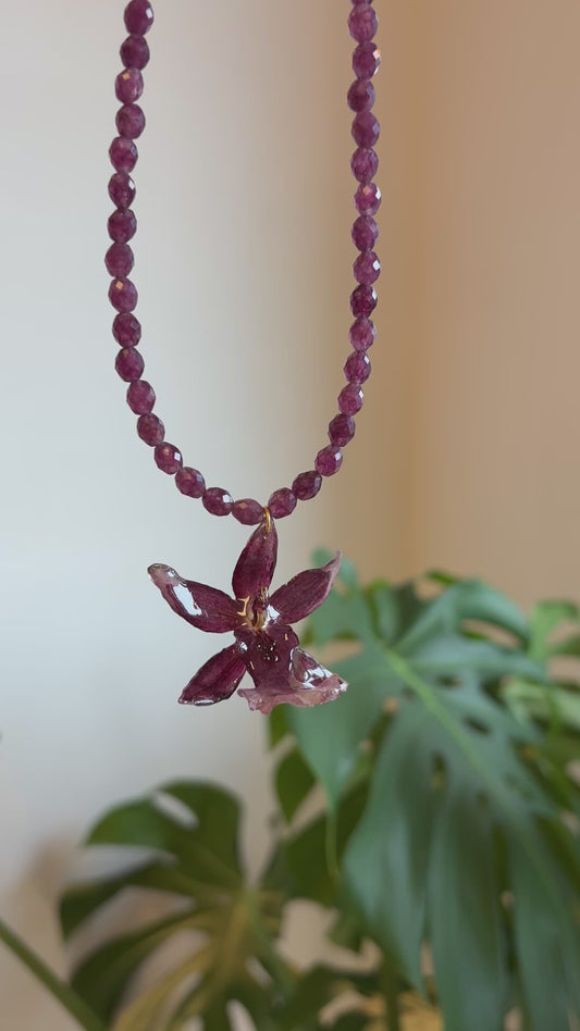 Ruby Orchid Necklace